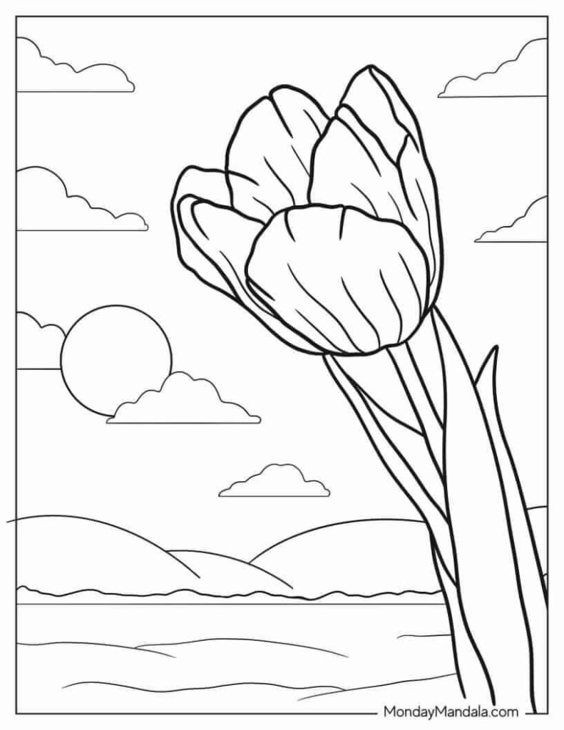 34 gambar mewarnai bunga tulip yang indah menarik inspirilo
