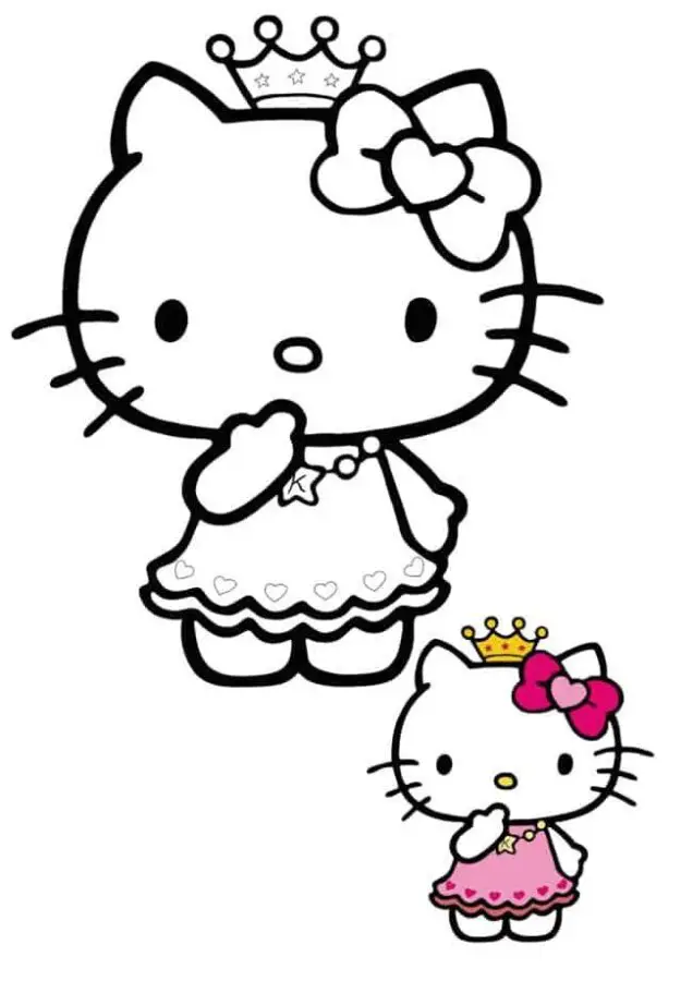 Gambar Mewarnai Hello Kitty