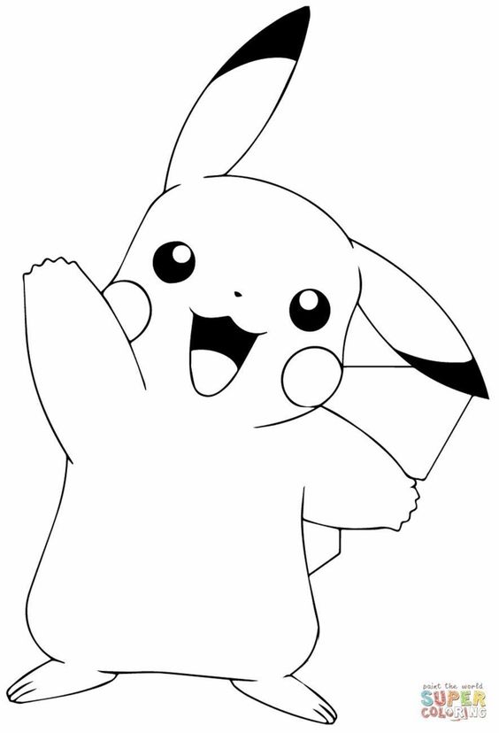 Gambar Mewarnai Pokemon Pikachu