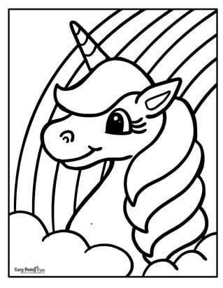 Gambar Mewarnai Unicorn Lucu