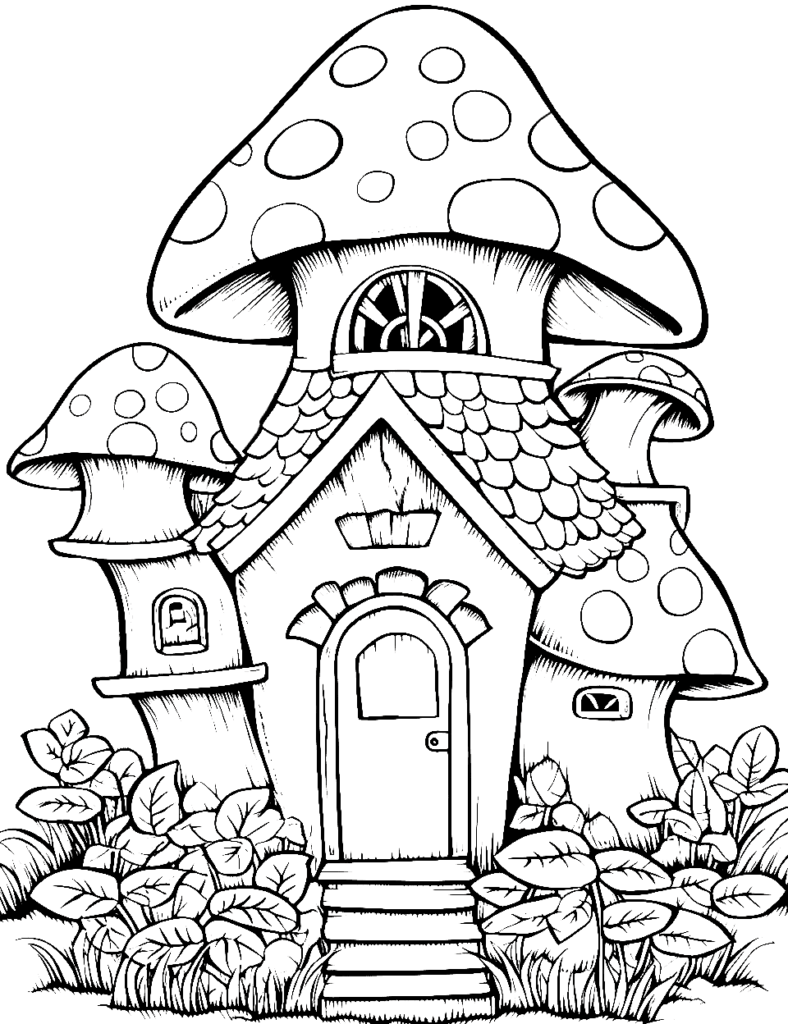 30+ Gambar Mewarnai Rumah Jamur (Mudah & Estetik)